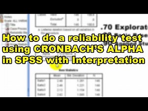 How to Test for Reliability (Cronbach's Alpha)