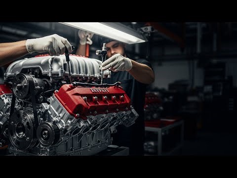 Inside Ferrari’s V12 Engine Factory Full Build Process #Ferrari #FerrariFactory #FerrariV12