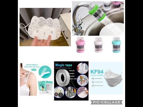 Shopee Haul "hello kitty Face Mask+Double Sided Tape Clothing Adhesive+Water Faucet Filter"