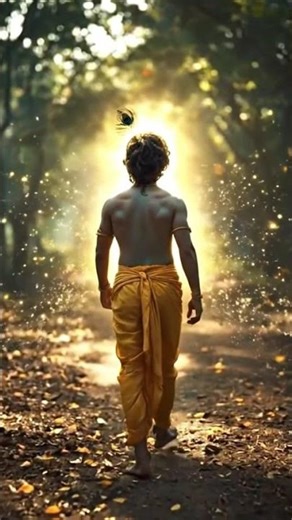 When Krishna Walks… Vrindavan Breathes ✨🌿 #krishna #lordkrishna #avatar #makhanchor