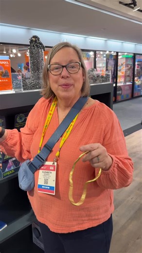 Straight from AmericasMart 🎥 Elizabeth trying out Strand, a new fidget from Speks we couldn’t pass up. It’s on order—fingers crossed it arrives soon! Sorry for the loud background—market vibes included 😉 #toystore #willistonvt #shoplocal #fidgettoy | Turnertoys