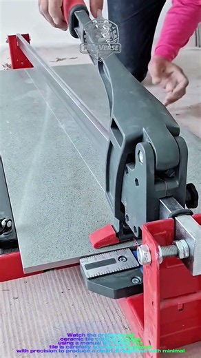 Professional Ceramic Tile Cutting Using a Manual Tile Cutter | Precision Tile Installation #shorts