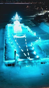 4K views · 54 reactions | On the frozen Songhua River in #Harbin, #Heilongjiang province, an ice sculpture in the shape of the Chinese navy's #Liaoning aircraft carrier has become the highlight. Built on a scale of 1 to 6, the sculpture used 350 tonnes of ice and is 72 metres long, 15 metres wide and 13 metres high. #winter | T-Time HK | Facebook