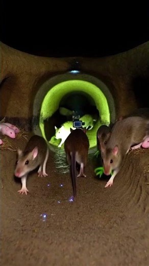 Rat POV Inside a Hidden Underground Burrow Colony 🐀 | Real Micro Camera Footage #Shorts