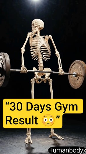 30 Days Gym Transformation (Skeleton Version) #humanbodyx #usa #shorts #education