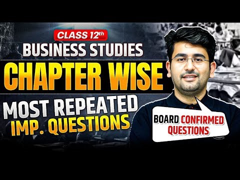 Class 12th Business Studies Chapter Wise weightage Imp Questions 2026 Board By Jatin Sir