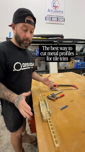 This is how we prefer to cut metal trims - Mainly because diamond blades are not manufactured to cut metal. Let’s be honest, no one wears eye protection EVERY time they make a cut and we sometimes over use our blades past their useful life (like us in this video).. sh*t happens. Don’t let that sh*t be you loosing as eye from metal shards of an exploding diamond blade. - We all say it has never happened until it does and that’s exactly why diamond blade manufacturers and the manufacturers of meta