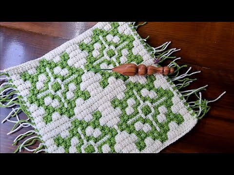 Mosaic Crochet Pattern # 37 - Multiple 24+4 - Work Flat or In the Round - Left or Right Handed