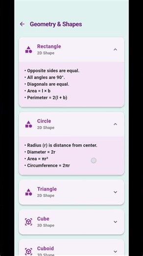 Quick revision of Geometry 2d & 3d shapes formulas on Maths Yoddha App for SSC, Banking and Railway