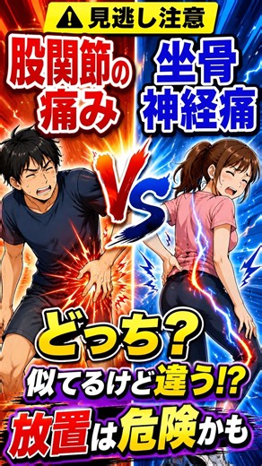 【痛みの原因を正しく見極める！知っておきたい股関節の痛みと坐骨神経痛の違い】◯