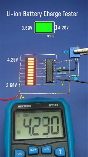 li-ion charge display experiment #experiment #scienceproject #shorts