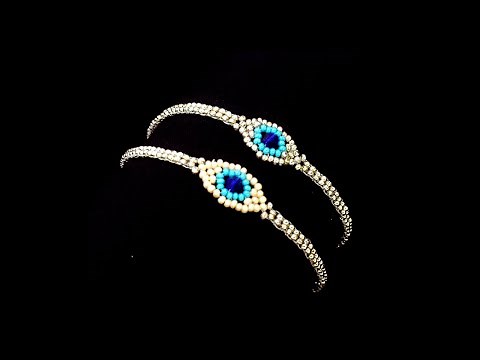DIY evil eye bracelet. How to make easy bracelet pattern