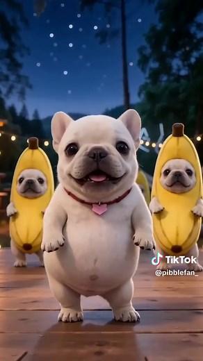 pibble banana rave #pibble #washmybelly #frenchie #cute #dance #electrodance #banana #rave