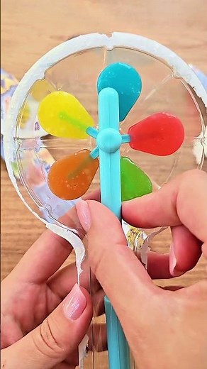 Colorful candy fan 🍭 satisfying lollipop unwrapping | Candy ASMR Shorts