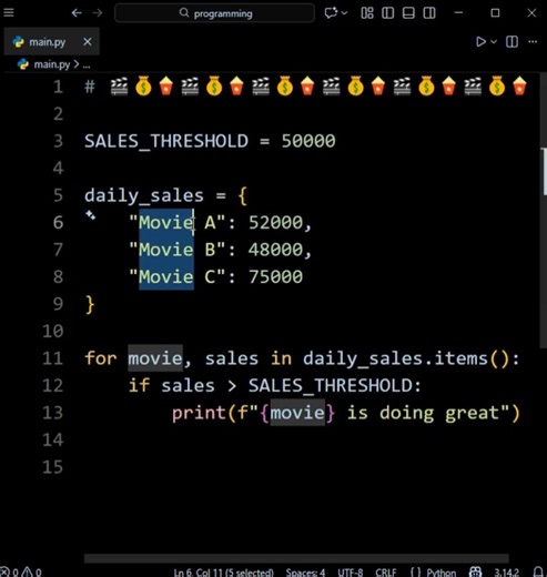 Python Program for Cinema Owners #python #coding #programming
