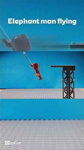 Lego stop motion Elephant man flying #flyingelephant #lego #stopmotion #legoanimation