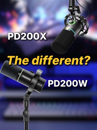 Wireless when you want freedom 🎙 PD200W keeps you moving Stationary desk vibes? PD200X has USB-C XLR for rock-solid setup 💻 Same Maono sound, different ways to create. #Maono #PD200W #PD200X #HybridMic #GamingSetup #DeskSetup #StreamerLife #WirelessMic #PodcastMic #ContentCreator