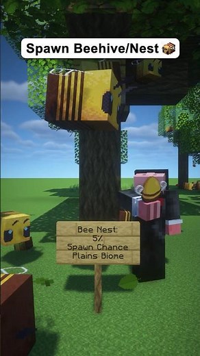 Minecraft 101: How to Spawn a Beehive - Bee Nest Tutorial #minecraft