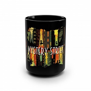 Mystery Lover Mug - Retro Art Style Woman in Jeopardy Black Mug, Gifts for Mystery Writers Mystery Readers - Big Cozy Coffee Cup 15oz - Etsy