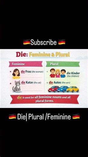 How “ Die” Used in German | Feminine und plural | Learn German Grammar |#deutsch