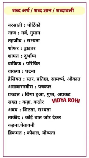 शब्द ज्ञान | शब्दकोश | Hindi Word meaning | Hindi Word
