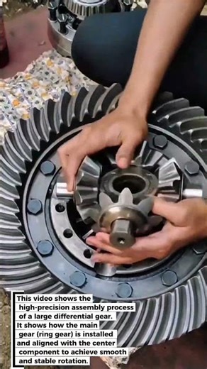 Large Differential Gear Assembly Process – High Precision & Stunning Mechanical Details! #shorts