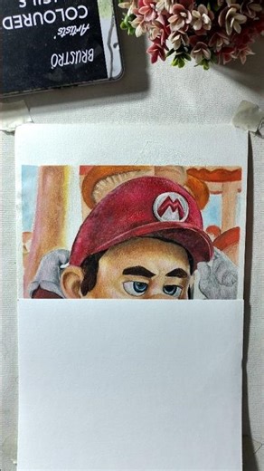 Drawing Mario with Color Pencils! 🍄✨ #shorts #mario #trending #cartoon #art #drawing