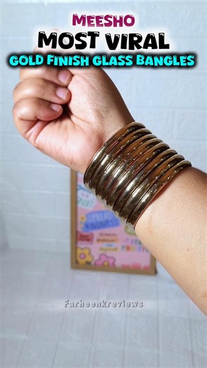 Meesho Find | Gold Finish Glass Bangles #shorts #glassbangles #jellybangles #bangles
