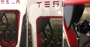 First look at Tesla's new dual connector CCS Supercharger