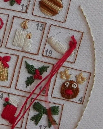 DIY Embroidery Advent Calendar: Day 19 - Santa's hat (24 Days of Stitching!) #handembroidery