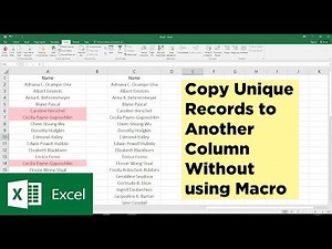 Highlight Duplicates in Excel & Copy Unique Records without using Macro | Microsoft Excel Tutorial