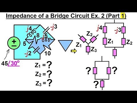 Electrical Engineering: Ch 10 Alternating Voltages & Phasors (47 of 82) Z=? Bridge Circuit Ex. 2-1