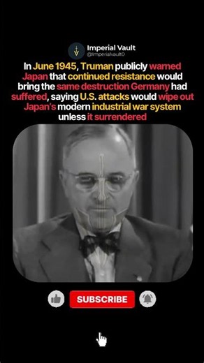Truman’s 1945 Warning to Japan Before Hiroshima #shorts #history