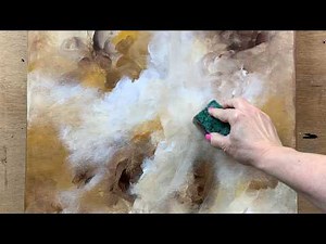 Start to Finish!! Soft & Dreamlike: Abstract Acrylic Painting with Sponges #398