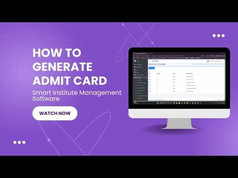 How to generate an Admit Card in the Smart Institute Management Software.