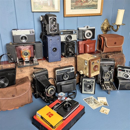 Retro Camera Collection. 1910s-1970s Kodak, Ensign, Coronet, Folding & Box. Camera Cases. - Etsy