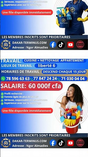 les offre d'emploi du jour #job #dakar