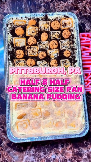 EatzWithEssie | Pittsburgh PA on Instagram: "Got a special event coming up? Level it UP with the dessert everyone talks about! 👀🔥 My Catering-Size Banana Pudding is guaranteed to be the first thing gone at any event!🤭🍌💛 ORDER NOW — (Friday–Monday) pickup! Custom Banana Pudding (with or without bananas!) Menu: 🍌 $10 per serving 🍌 $25 personal pan 🍌 $45 whole pan — 2–3 days notice 🍌 $95 catering pan — 2–3 days notice Pickup or $5–$10 delivery (in the city) Uber Package available! SPOTS FI