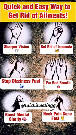 Simple hand techniques that may help ease everyday discomforts—from sharper vision and better sleep to reducing dizziness, boosting mental clarity, soothing neck pain, and even improving breath—these quick methods are easy to try and support your overall well-being. #handhealing #energypractice #naturalwellness #holistichealth #selfcaretips #mindbodybalance #healingtechniques #quickrelief #wellnessdaily #taichihealing | Healingg Taichi
