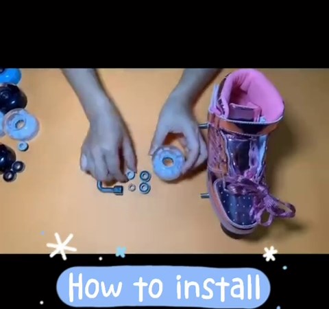 hlaill Roller Skate Wheels Luminous Light Up, with Bearings Outdoor Installed 4 Pack - Roller Skate Wheels for Double Row Skating and Skateboard 32mm x 58mm