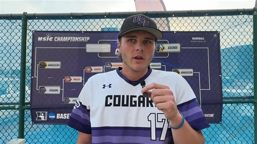 Hear from University of Sioux Falls Cougars student-athlete Mitch Iliff after their win over the Huskies to stay alive and take on the Mavericks in the final elimination game tonight of the 2025 #NSICBASE Tournament. #YourTimeToShine | Northern Sun Intercollegiate Conference (NSIC) | Facebook