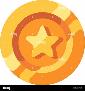Gold coin with star symbol flat icon Stock Vector Image & Art - Alamy