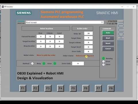 TIA Portal Automated Warehouse Part 4 | OB30 Explained + Robot HMI Design & Visualization