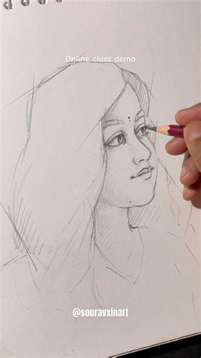 Online class demo #art #portrait #drawing #artwork #draw ￼