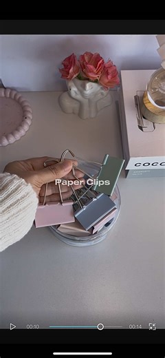 These pastel paper clips make my notes extra cute 🎀 #paperclip #binderclips #cutestationery #studentessentials #schoolessentials