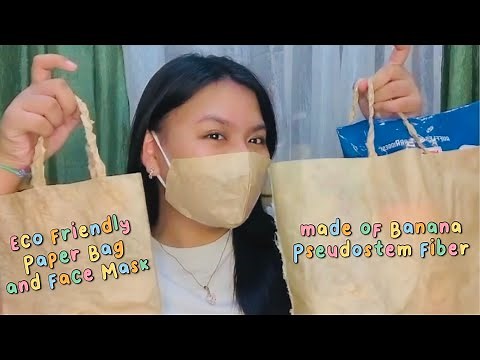 Eco Friendly Paper Bag and Face Mask made of Banana Pseudostem Fiber