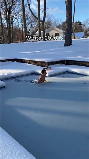 60 Year Old Cold Plunges From October to Ice. #coldplunge #shorts