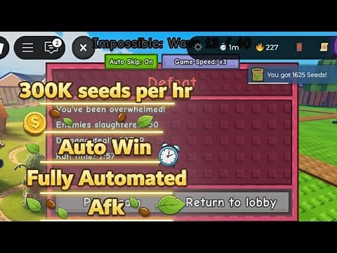Garden Tower Defense AUTO FARM Script | 300K Seeds/Hour | AFK Wins + No Bans