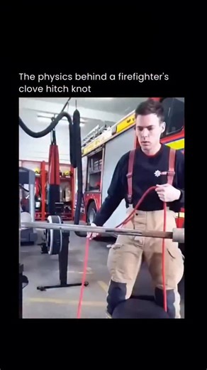 sciencephobia on Instagram: "The clove hitch knot is a clear example of physics at work. Firefighters rely on it because it allows ropes to be secured quickly while maintaining balanced tension on both sides of the knot. The overlapping loops increase friction, helping prevent the rope from slipping even when subjected to heavy loads. Its reliability comes from the way force is evenly distributed along the rope, transforming the principles of tension, friction, and mechanical stability into a pr