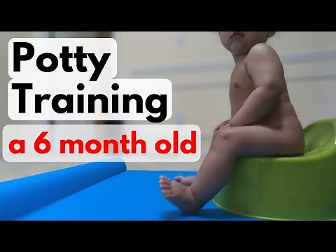 6 MONTH OLD PEES IN THE POTTY. Potty training a 6 month old. How to potty train your baby.